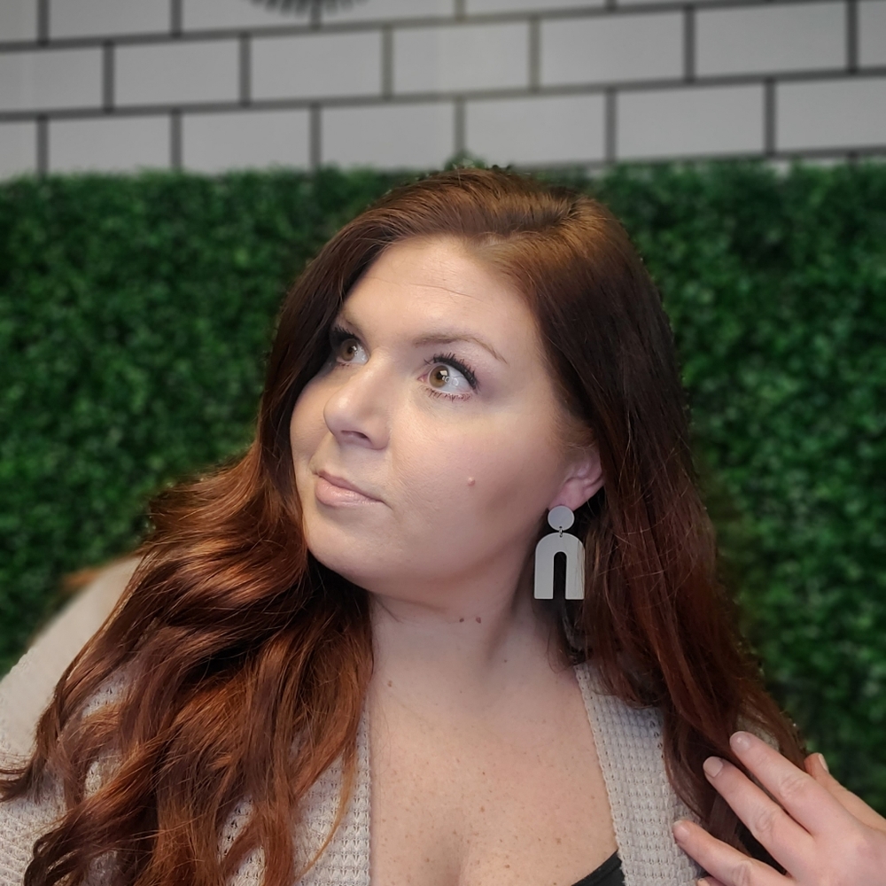 Brand New Arch Gray Acrylic Earrings